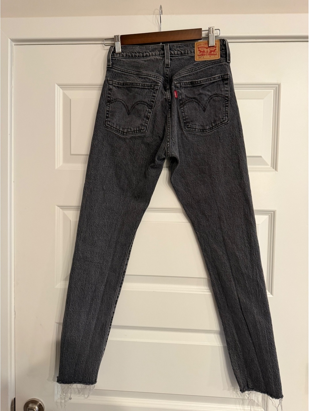 Levi’s Women's 501 Straight Legged Washed Vintage Black Jeans Button Fly 25